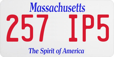MA license plate 257IP5