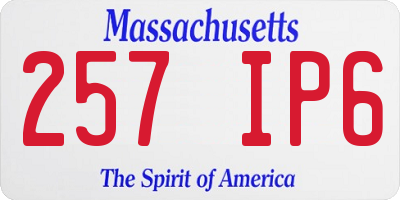 MA license plate 257IP6