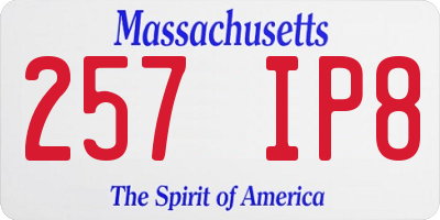 MA license plate 257IP8