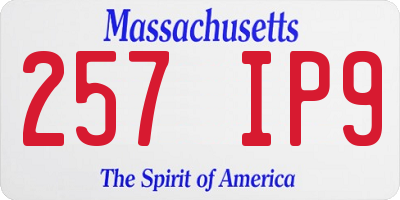 MA license plate 257IP9