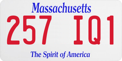 MA license plate 257IQ1