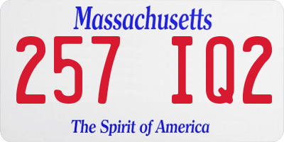 MA license plate 257IQ2