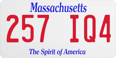 MA license plate 257IQ4
