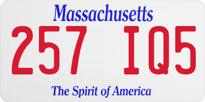 MA license plate 257IQ5