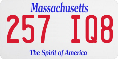 MA license plate 257IQ8