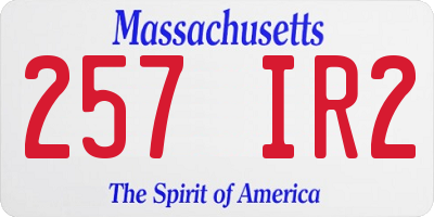 MA license plate 257IR2