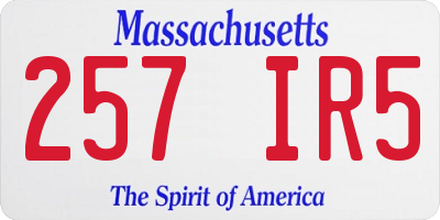 MA license plate 257IR5