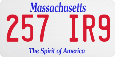 MA license plate 257IR9