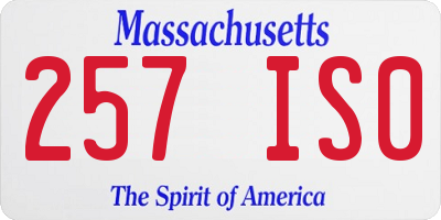MA license plate 257IS0