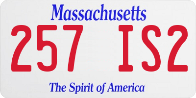 MA license plate 257IS2