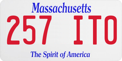 MA license plate 257IT0