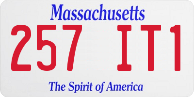 MA license plate 257IT1
