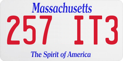 MA license plate 257IT3