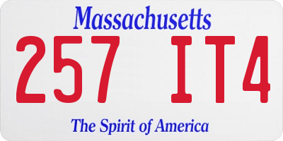 MA license plate 257IT4