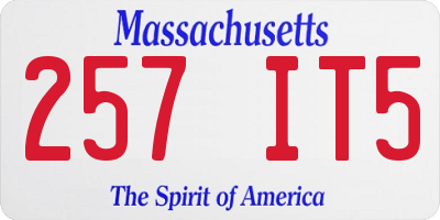 MA license plate 257IT5