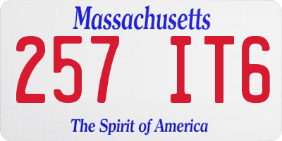 MA license plate 257IT6