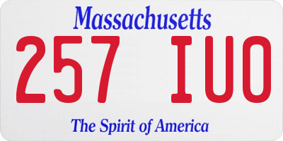 MA license plate 257IU0