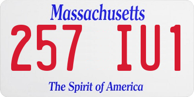 MA license plate 257IU1