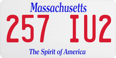 MA license plate 257IU2