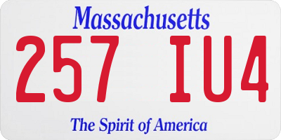 MA license plate 257IU4
