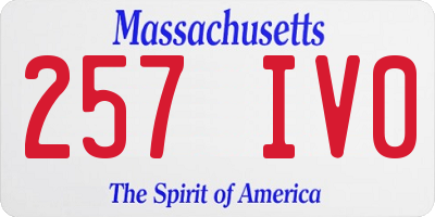 MA license plate 257IV0