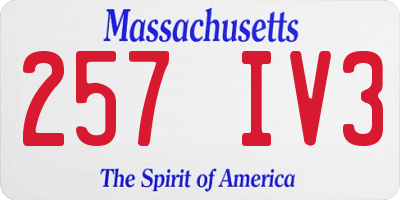 MA license plate 257IV3