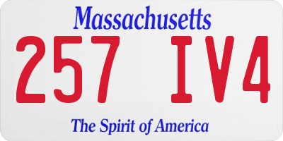 MA license plate 257IV4
