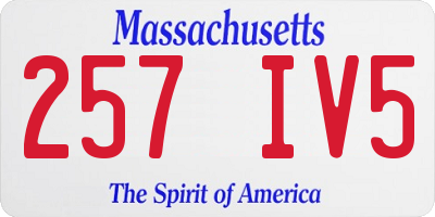 MA license plate 257IV5