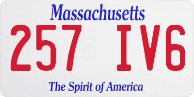 MA license plate 257IV6