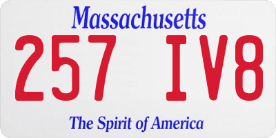 MA license plate 257IV8
