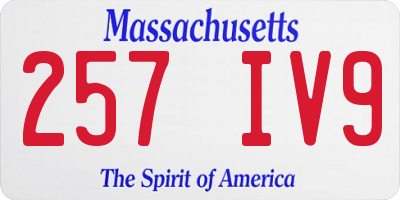 MA license plate 257IV9