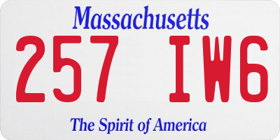 MA license plate 257IW6