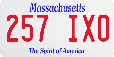 MA license plate 257IX0