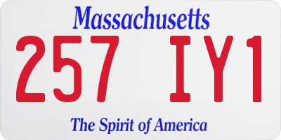 MA license plate 257IY1