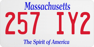 MA license plate 257IY2