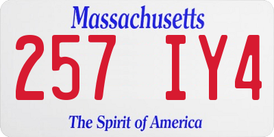 MA license plate 257IY4