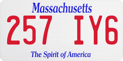 MA license plate 257IY6