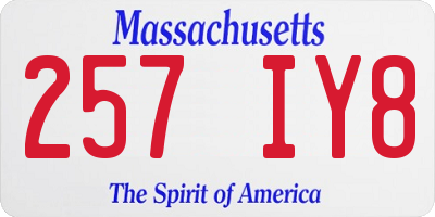 MA license plate 257IY8