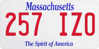 MA license plate 257IZ0