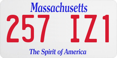 MA license plate 257IZ1