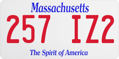 MA license plate 257IZ2