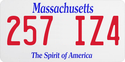 MA license plate 257IZ4