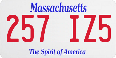 MA license plate 257IZ5