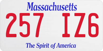 MA license plate 257IZ6