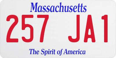 MA license plate 257JA1