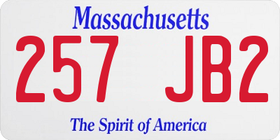 MA license plate 257JB2