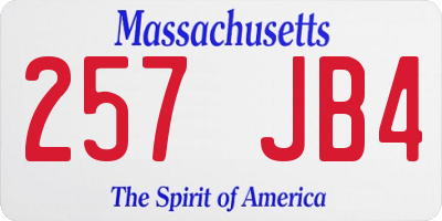 MA license plate 257JB4
