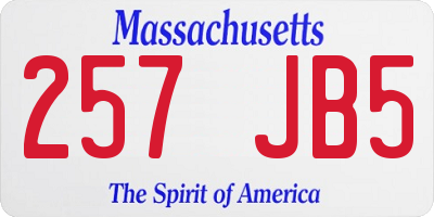 MA license plate 257JB5