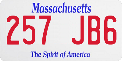 MA license plate 257JB6