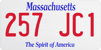 MA license plate 257JC1